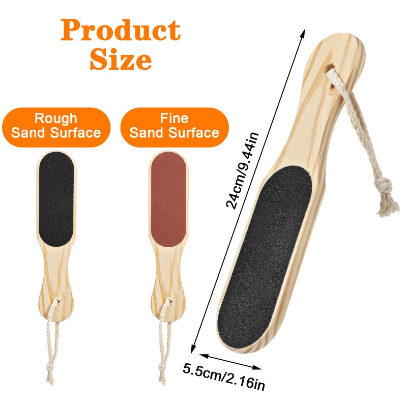 Andibro Foot File Callus Remover with Wood Handle, Double Sided Pedicure File, Professional Foot Scrubber Foot Rasp Heel Scraper Dead Skin Remove Pedicure Tools for Feet Hands Body Care - Image 2