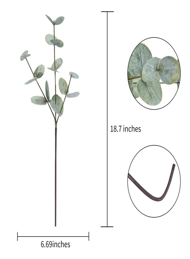أغصان أوكالبتوس صناعية من فياكو، 18.7 بوصة، 6 قطع، نباتات أوكالبتوس صناعية لتزيين المنزل، أغصان خضراء صناعية، قطعة مركزية لطاولة القهوة، الحمام، غرفة النوم، المطبخ، المكتب - Image 2