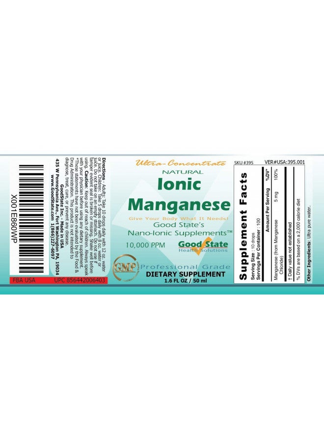 Good State Natural Ionic Manganese Liquid Con Centrumrate Nano Sized Mineral Technology Professional 