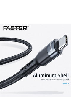Faster 100W USB-C to C Fast Charging Cable 1 Meter - QC 4.0 Type-C Cable for iPhone, Android, Macbook, Laptop - Braided Long Charger Cable for PD Fast Charging - Thick and Durable  - Image 2