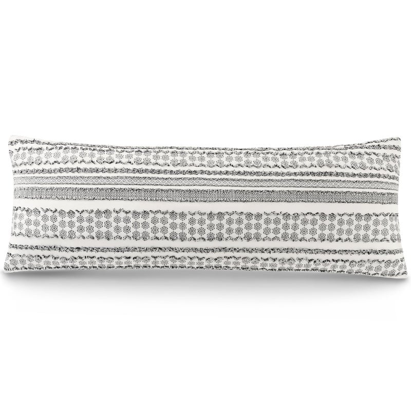 DOWNSTORIA Body Pillow Cover, Boho Cutwork Decorative Body Pillowcase, Ultra Soft Microfiber Long Pillowcase with Envelope Closure 20x54 inch (Boho Black) - Image 1