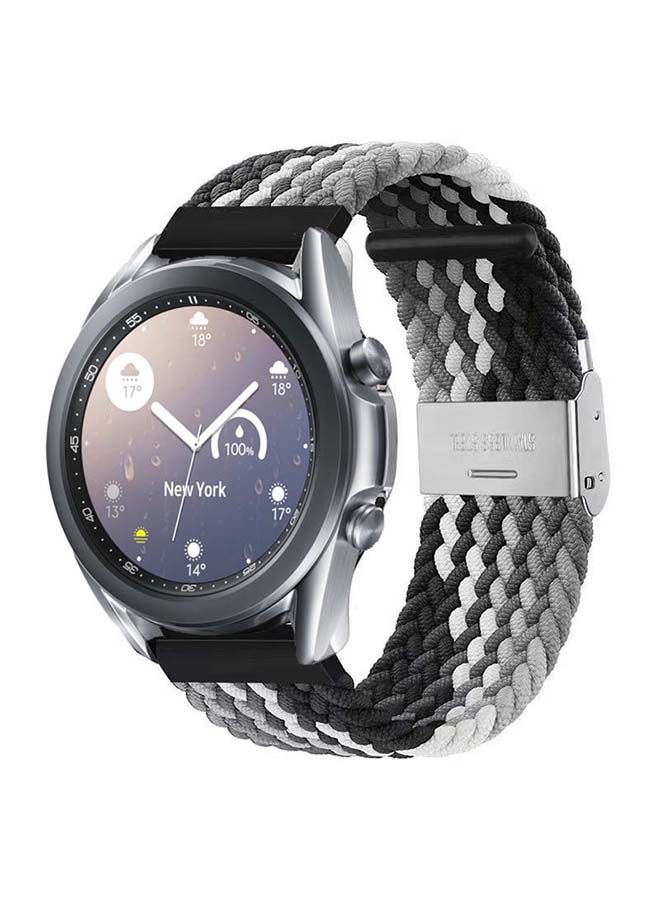 NIBEMINENT Adjustable Braided Solo Loop Band For Samsung Galaxy Watch3 Black/Grey - Image 2