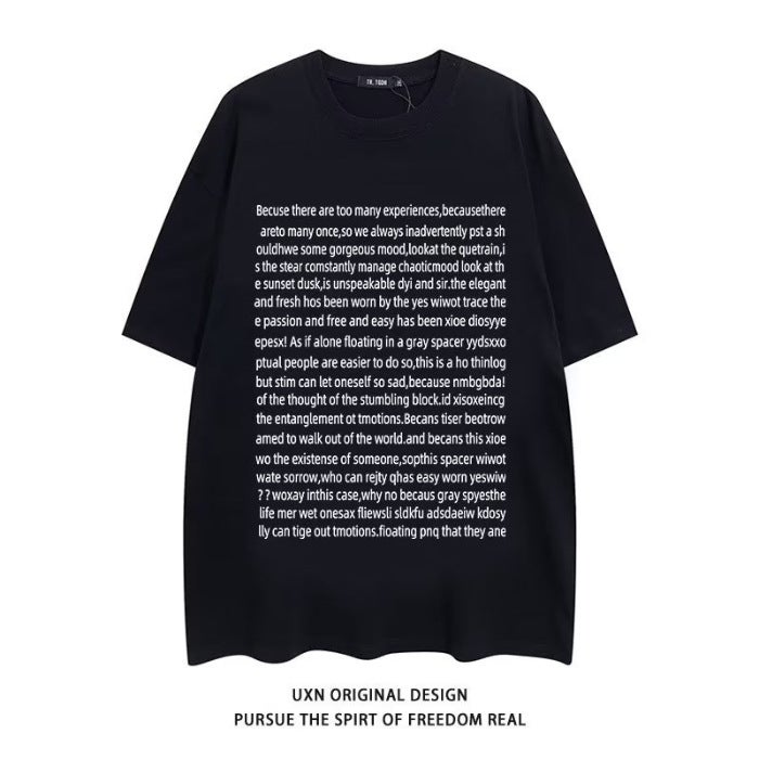 32041*180G Double Ground Milk Silk Summer T-Shirt Short Sleeve Students Lazy Printing Long T-Shirt Women - Image 1