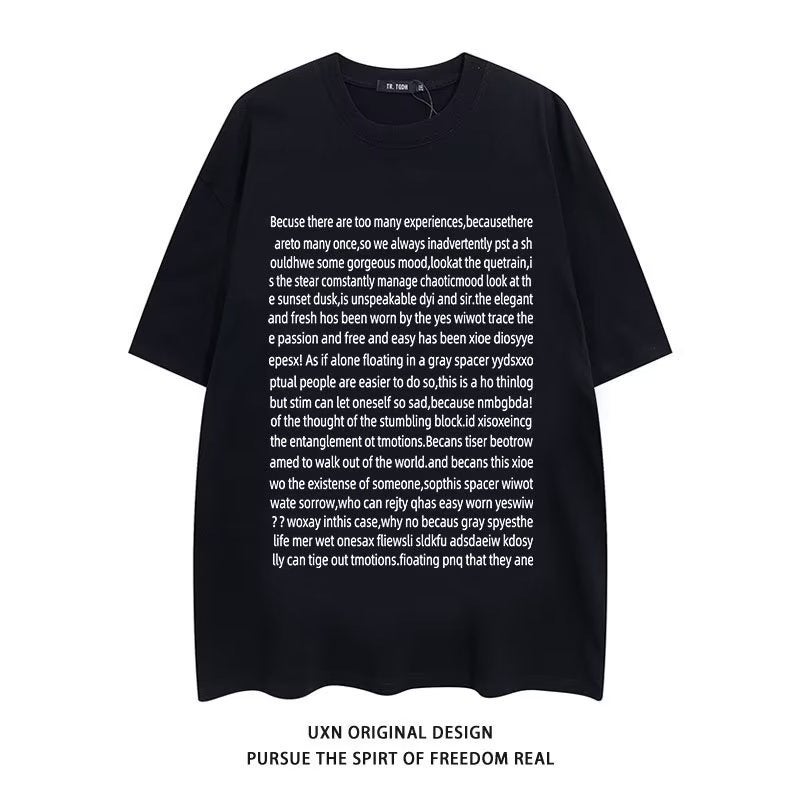 32041*180G Double Ground Milk Silk Summer T-Shirt Short Sleeve Students Lazy Printing Long T-Shirt Women - Image 5