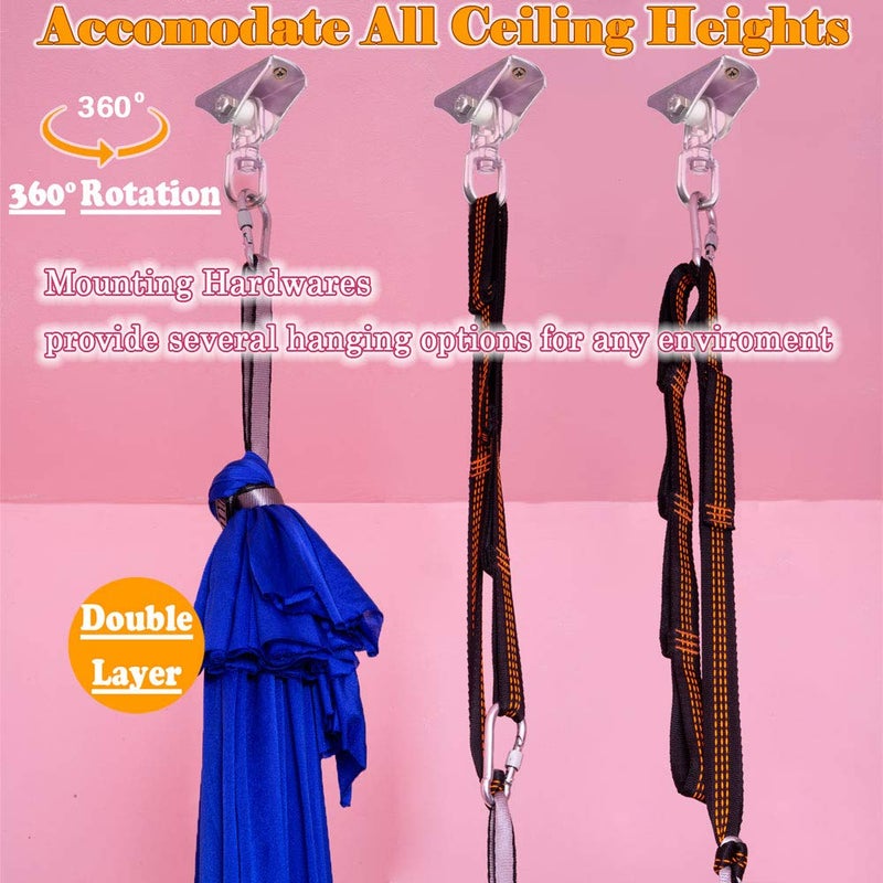 DOI IRON Sensory Swing Indoor + 360° Swivel Hanger Hardware, Double-Layer Lycra Indoor Swings for Kids to Play & Calm, Hanging Hammock Therapy Swing for Autism Child with Special Needs - Image 3