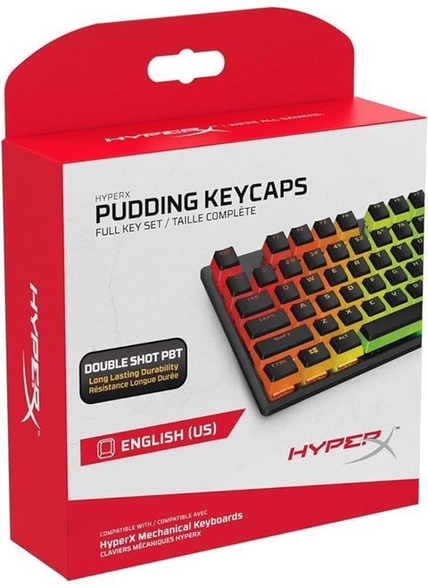 Pudding Keycaps Double Shot Pbt Keycap Set With Translucent Layer For Mechanical Keyboards Full 104 Key Set Oem Profile English Us Layout Black