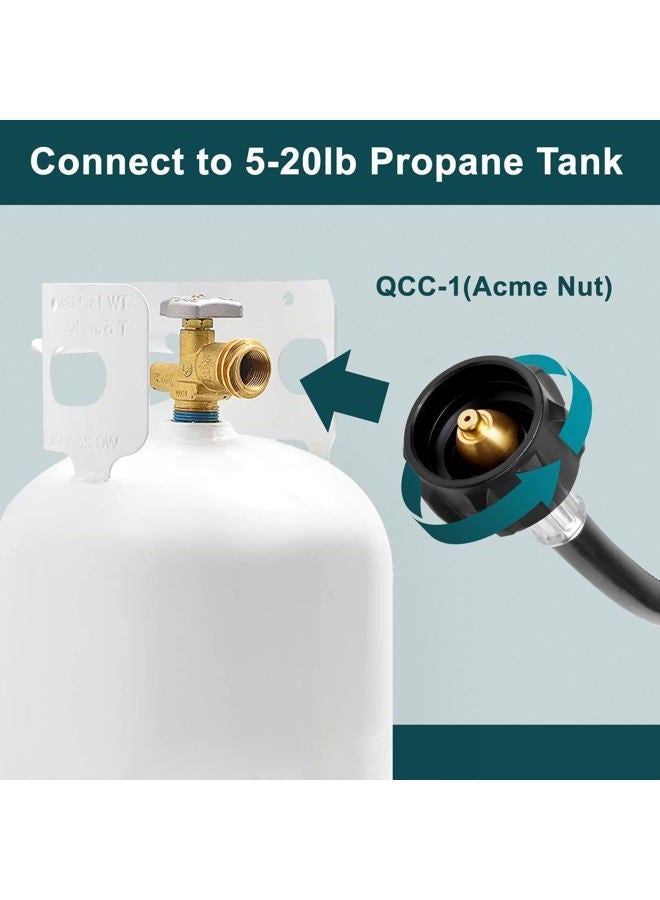 GASPRO 15 Inch RV Propane Hose with 1/4" Male Inverted, Camper Propane Hose Replacement for 2-Stage Auto Changeover Regulator, 2-Pack - Image 4