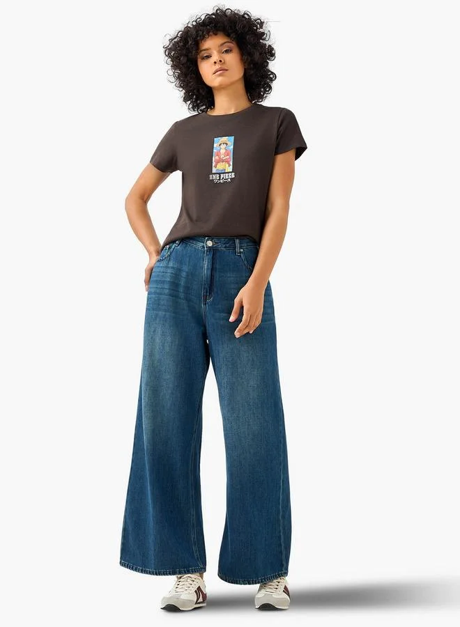 اس بي كاركترز Regular Fit Cotton T-shirt with One Piece Print