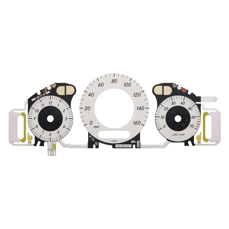 A-BENET BENET Gauge Face Overlay with EL Cold Light Instrument Panel Replacement for Mercedes W211 W209 C219 160MPH White - Image 2
