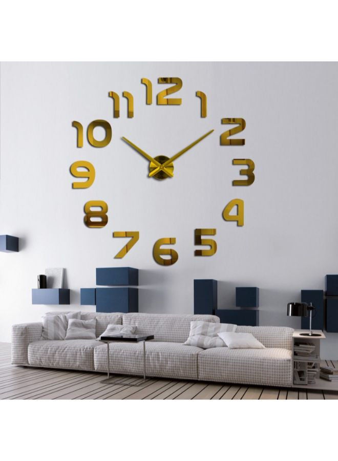 ملصق جداري عاكس ثلاثي الأبعاد بتصميم ساعة بأرقام من الأكريليك يمكنك تثبيته بنفسك ذهبي 60 x 60Ø³Ù†ØªÙŠÙ…ØªØ±