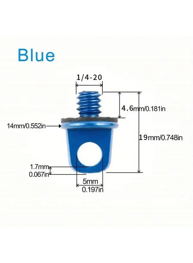 قطعتان من برغي التحرير السريع للحامل ثلاثي الأرود من سبائك الألومنيوم أزرق، مقاس ١/٤-٢٠ و ٣/٨-١٦ - Image 1