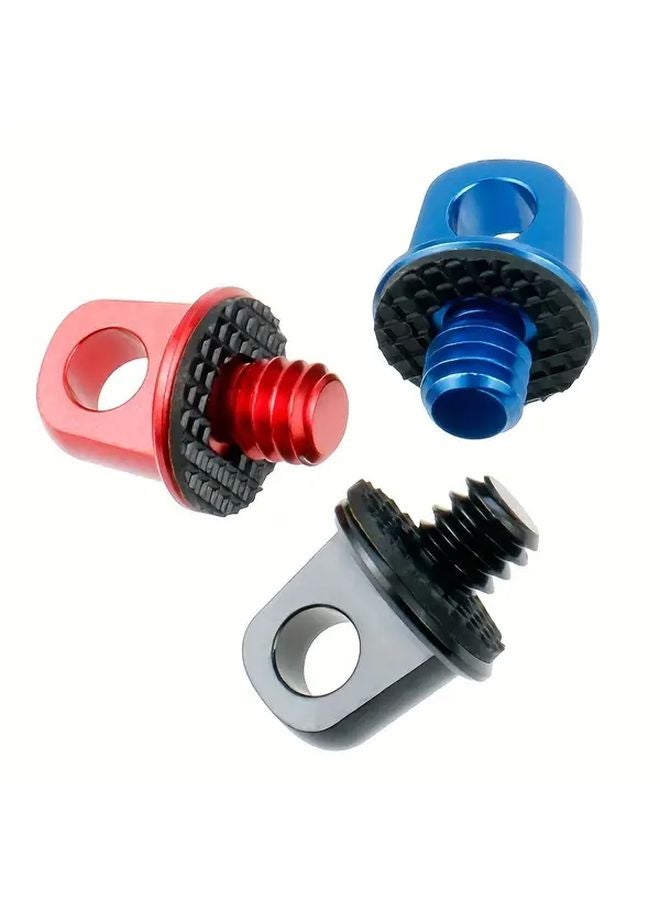 قطعتان من برغي التحرير السريع للحامل ثلاثي الأرود من سبائك الألومنيوم أزرق، مقاس ١/٤-٢٠ و ٣/٨-١٦ - Image 2