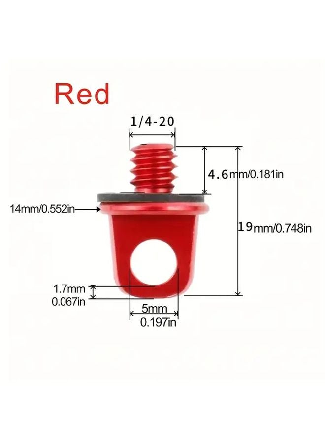 قطعتان من برغي التحرير السريع للحامل ثلاثي الأرود من سبائك الألومنيوم أزرق، مقاس ١/٤-٢٠ و ٣/٨-١٦ - Image 5