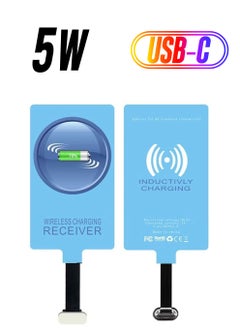 Wireless Charging Receiver USB-C Qi Receiver Type C Wireless Charger with Fast Smart Microchip Technology for Samsung Galaxy A20 Fire LG Huawei Sony Motorola Xiaomi Alcatel All Android Device