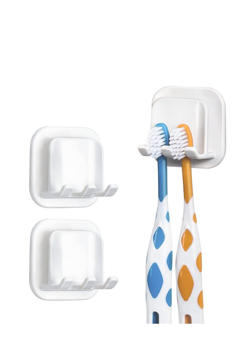 شو وو 6 Pack Tooth Brush Holder Set, Self Adhesive Wall-mounted Toothbrush Holders Organizer, Wall Mounted for Bathroom (Japanese style) - Image 1