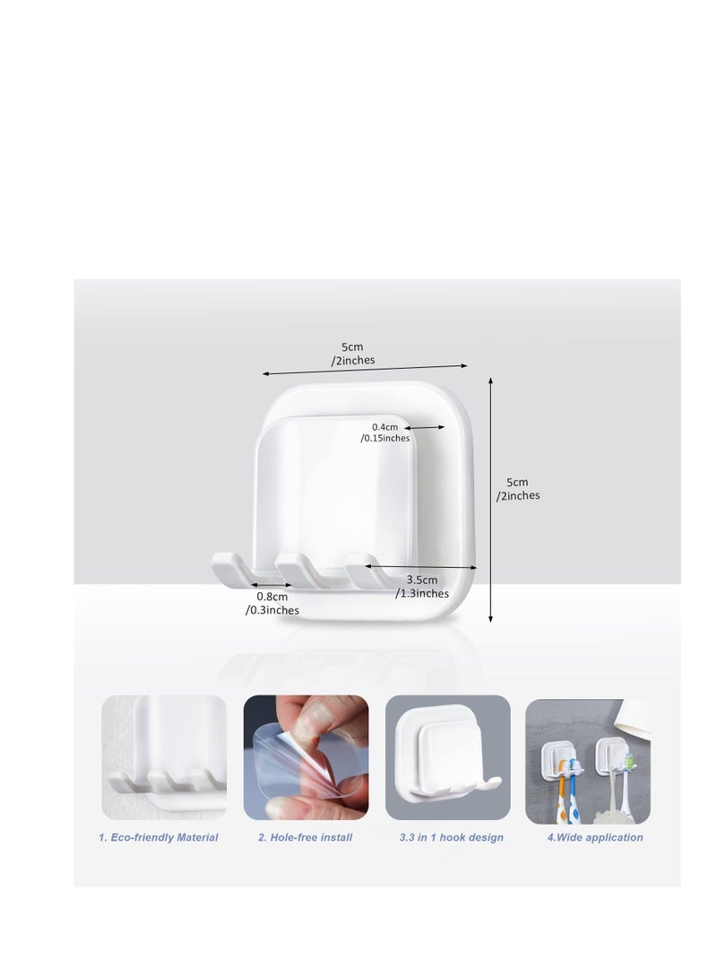 شو وو 6 Pack Tooth Brush Holder Set, Self Adhesive Wall-mounted Toothbrush Holders Organizer, Wall Mounted for Bathroom (Japanese style) - Image 4