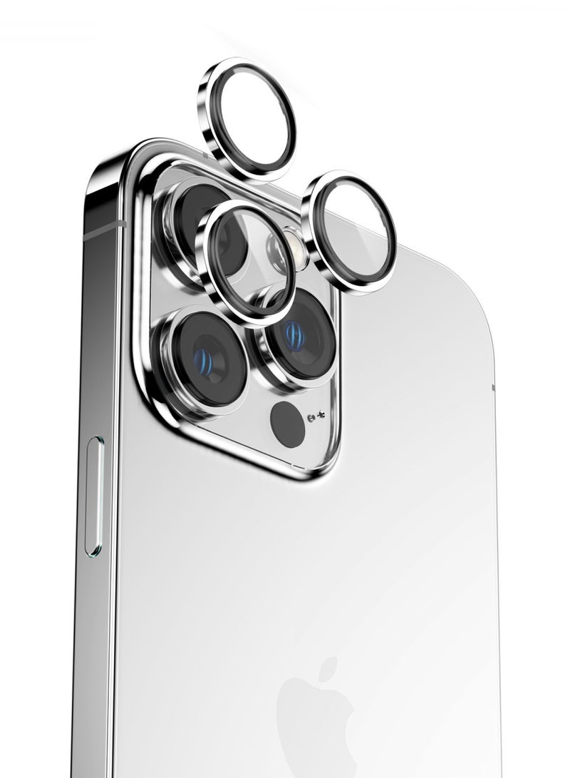 GREEN LION HD Plus Camera Lens for iPhone 13 Pro and Pro Max / Anti Fingerprint / Anti Glare Coating / Anti Scratch / Water Resistant / Nano Aborting / Durable Glass / Easy to Install / High Quality / Maximum Protection / Ultra Clear Lenses - Silver - Image 2