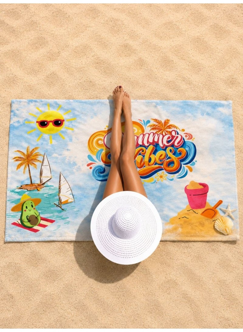 Microfiber Quick Dry Beach Blanket, Towel, Suitable For Swimming,Travel, Camping,Yoga Mat Outings Summer Beach Essentials - Image 1