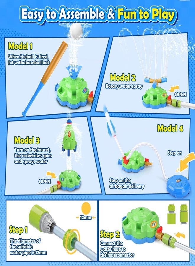 ألعاب YOTOY المائية 4 في 1 للأطفال - لعبة كرة بيسبول مائية، لعبة كرة تيبول، لعبة رشاشة، لعبة مسبح صيفية خارجية - ألعاب أنشطة الفناء الخلفي للأطفال الصغار من عمر 3 إلى 12 سنة - Image 5