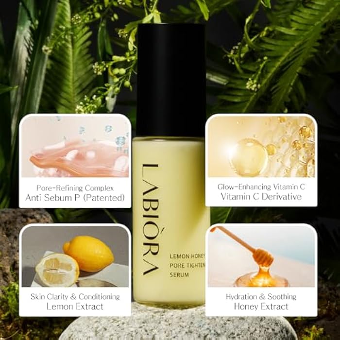 LABIORA Lemon Honey Pore Care Serum for Face – Niacinamide, Vitamin C Derivative, Anti-Sebum P Complex, Smooth Texture, Refreshing Hydration, Clearer-Looking Skin, All Skin Types, 1.11 fl oz / 33ml - Image 3