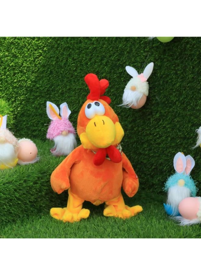 Cuteoy 13'' Squawking Chick Stuffed Animal Chicken Musical Walking Singing Waving Rooster Electronic Interactive Plush Toy Gift for Kids Boys Girls Birthday Easter - Image 3