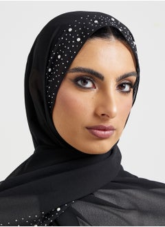 Khizana Pearl Embellished Long Hijab Scarf  - Image 3