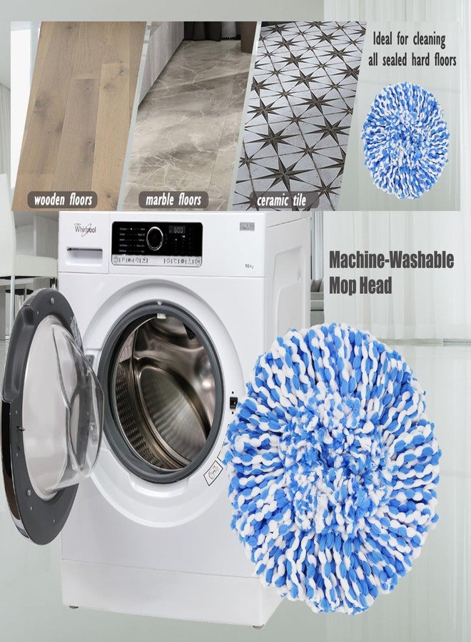 FAMEBIRD 4 Pack Spin Mop Replacement Heads Microfiber Mop Refills Compatible with 2 Tank System Replace Head Safe for Cleaning All Hard-surfaced Floors Includes 1 Extra Mop Replacement Base - Image 4