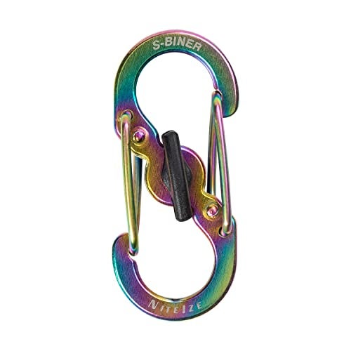 Nite Ize S-Biner MicroLock Stainless Steel - Durable Key Holder Carabiner Clip - S-Biner with Locking Gates - Durable & Strong Mini Carabiners for Keychain Accessories - Spectrum (5 Pack) - Image 3