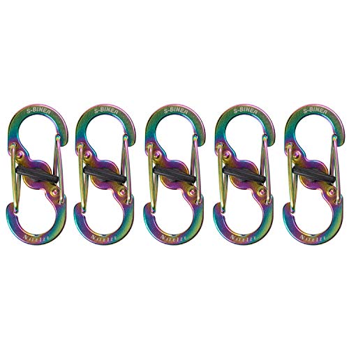Nite Ize S-Biner MicroLock Stainless Steel - Durable Key Holder Carabiner Clip - S-Biner with Locking Gates - Durable & Strong Mini Carabiners for Keychain Accessories - Spectrum (5 Pack) - Image 2