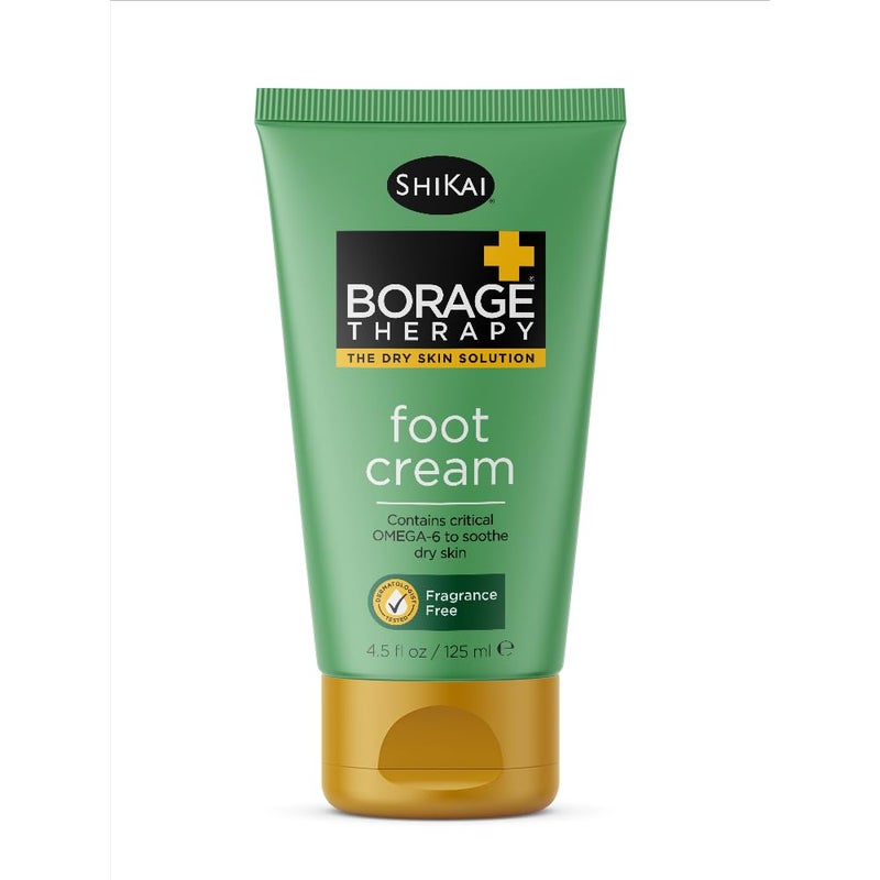 ShiKai Borage Therapy Plant-Based Foot Cream for Dry Skin, Non-Greasy and Fragrance Free, 125ml - Image 1