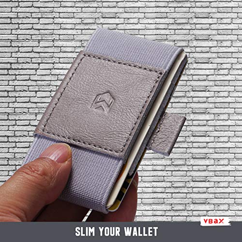 VBAX Elastic Wallet with Pull Tab for Men & Women – Slim Minimalist Front Pocket Leather Card Holder, Compact Stretch Design Fits 8–10 Cards & Cash – Premium Everyday Carry Wallet - Image 2