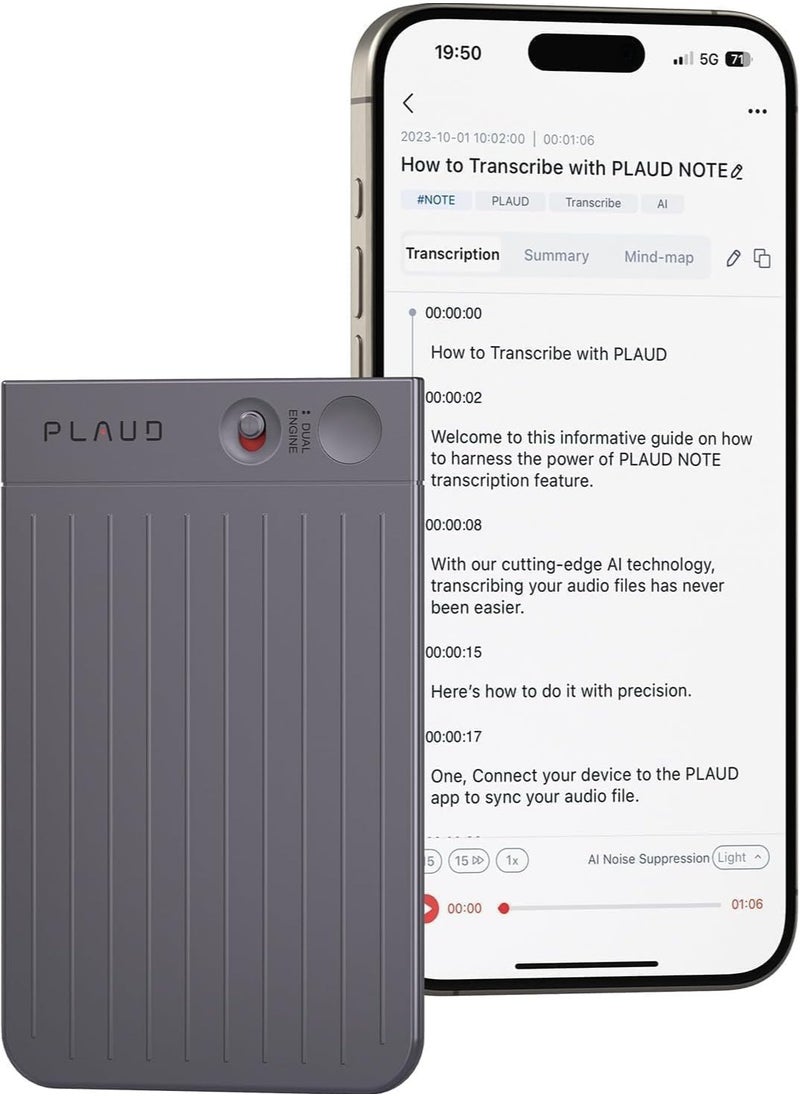 PLAUD NOTE AI Voice Recorder, App Control, Transcribe & Summarize Empowered by Chat GPT, Support 57 Languages, 64GB, Audio Recorder for Calls, Meetings, Interviews, Black - pzsku/ZD315089469D8B05D7667Z/45/_/1717610899/a91e6530-2f6b-455d-9dbf-25d7ca88ea18