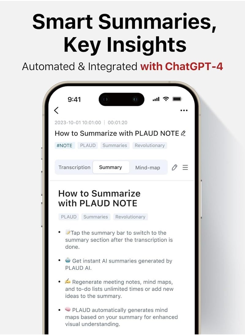 PLAUD NOTE AI Voice Recorder, App Control, Transcribe & Summarize Empowered by Chat GPT, Support 57 Languages, 64GB, Audio Recorder for Calls, Meetings, Interviews, Black - pzsku/ZD315089469D8B05D7667Z/45/_/1717610911/267b56f4-88e2-4a4c-8d94-c61ff1a492b0