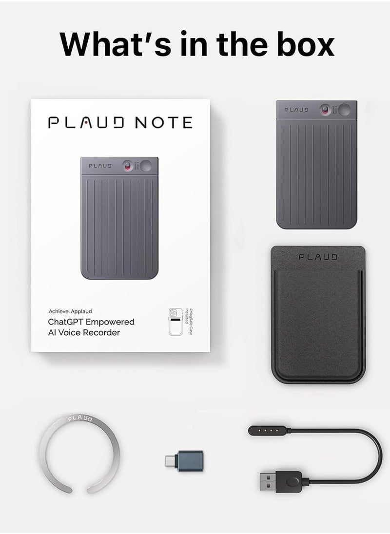 PLAUD NOTE AI Voice Recorder, App Control, Transcribe & Summarize Empowered by Chat GPT, Support 57 Languages, 64GB, Audio Recorder for Calls, Meetings, Interviews, Black - pzsku/ZD315089469D8B05D7667Z/45/_/1717610970/0b6ba529-d9b9-4089-bcf2-c26b48afb9f2