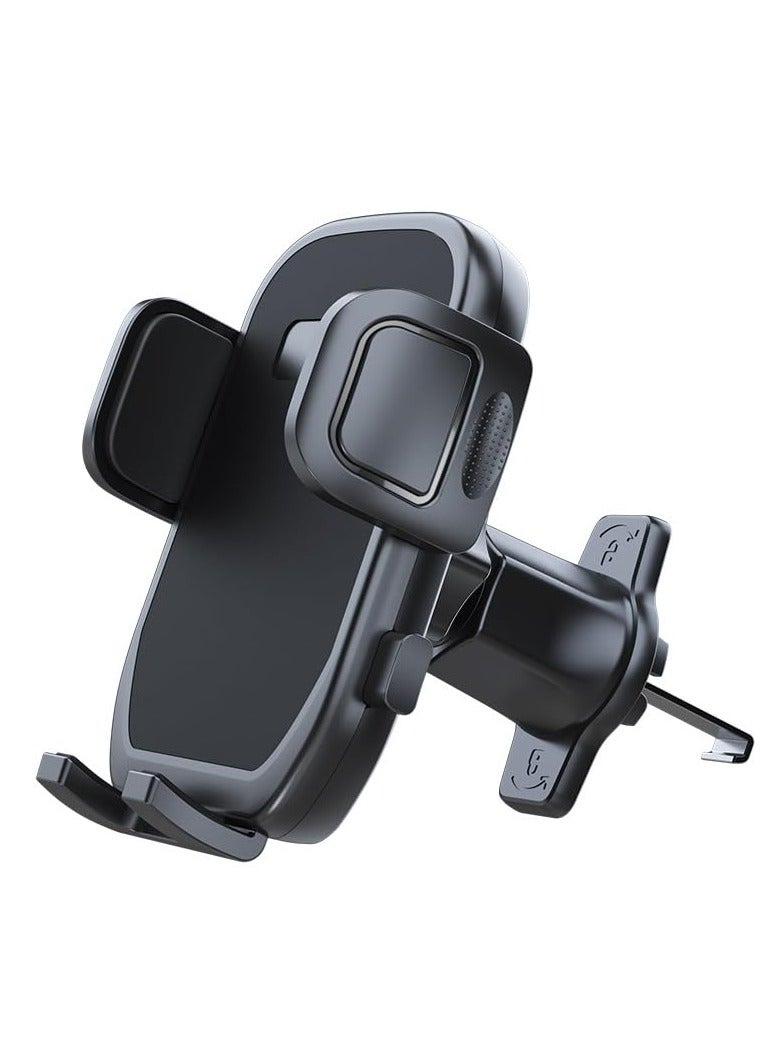 Car Phone Holder with Metal Hook – Anti-Shake Air Vent Mount, One-Hand Operation, 360° Rotation, Fits All Phones (Big Size & Thick Cases Friendly)  - Image 1