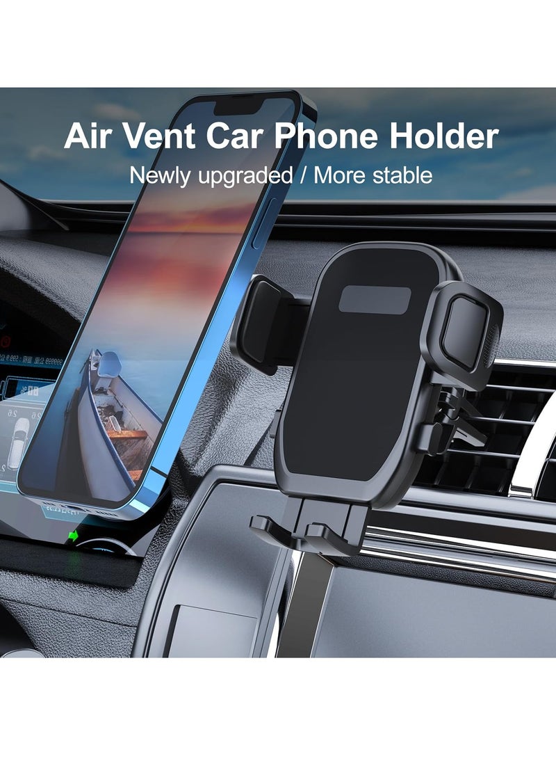 Car Phone Holder with Metal Hook – Anti-Shake Air Vent Mount, One-Hand Operation, 360° Rotation, Fits All Phones (Big Size & Thick Cases Friendly)  - Image 3