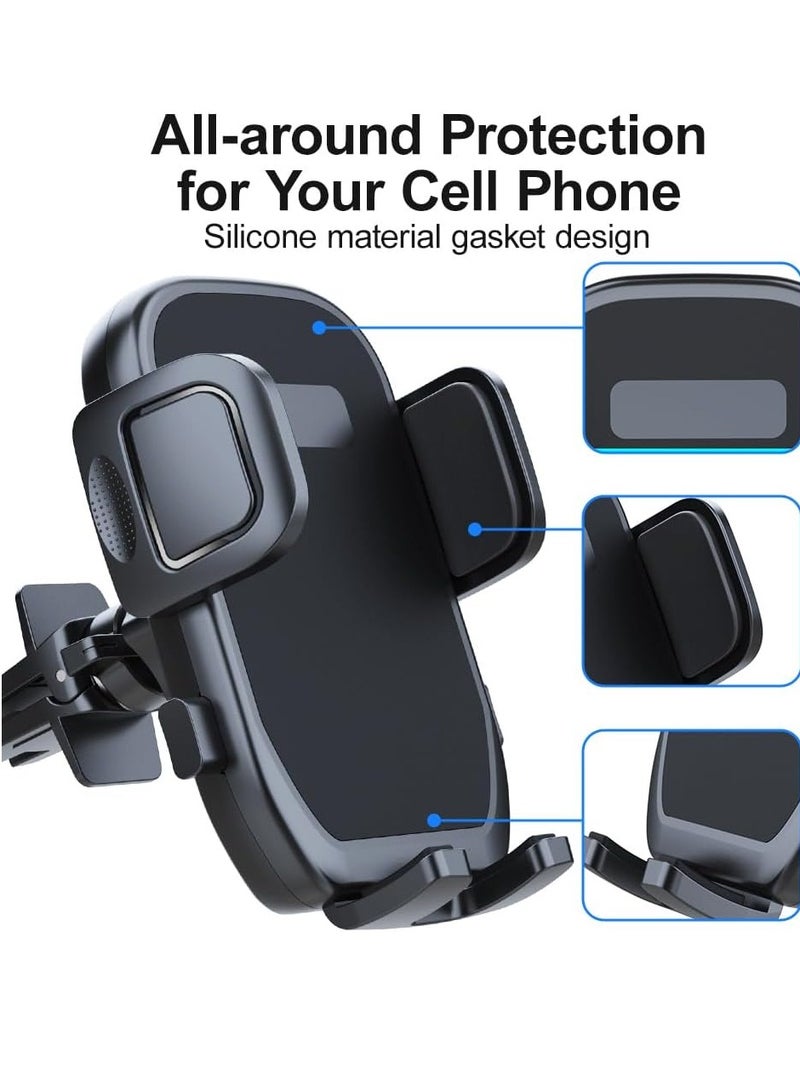 Car Phone Holder with Metal Hook – Anti-Shake Air Vent Mount, One-Hand Operation, 360° Rotation, Fits All Phones (Big Size & Thick Cases Friendly)  - Image 4