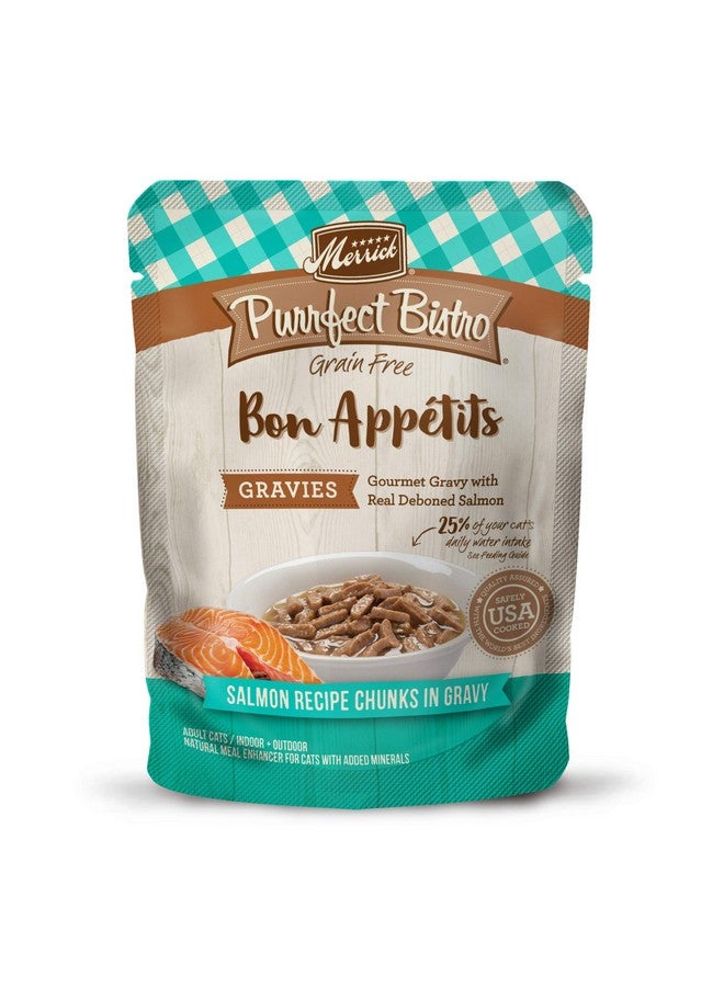 ميريك طعام القطط الرطب الفاخر من ميريك بورفيكت بيسترو بون أبيتيتس، خالي من الحبوب، بنكهة السلمون، قطع في المرق - عبوة من ٢٤ كيسًا (٣ أونصات) - Image 1