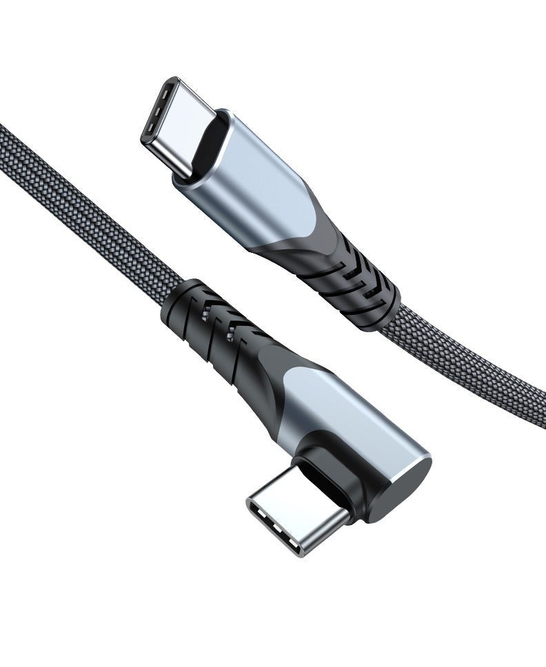 عيد الفصح . كابل USB C [2Pack، 6.6ft] 100W زاوية مستقيمة سلك الشحن السريع، كابل USB 2.0 متفرج النايلون لآيفون 17 16 15 برو زائد برو ماكس الهواء، آيباد برو، غالاكسي S24 S23، التبديل، ماك بوك برو، بيكسل، (2M، 2PACK) - Image 1