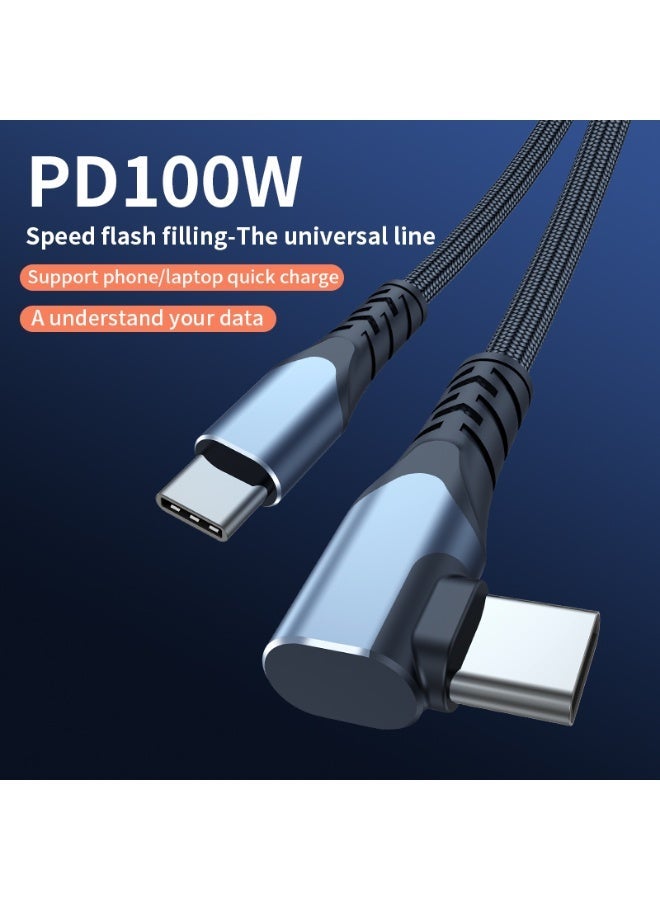 عيد الفصح . كابل USB C [2Pack، 6.6ft] 100W زاوية مستقيمة سلك الشحن السريع، كابل USB 2.0 متفرج النايلون لآيفون 17 16 15 برو زائد برو ماكس الهواء، آيباد برو، غالاكسي S24 S23، التبديل، ماك بوك برو، بيكسل، (2M، 2PACK) - Image 5