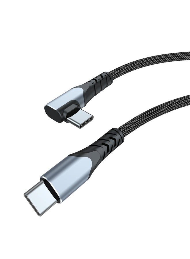 عيد الفصح . كابل USB C [2Pack، 6.6ft] 100W زاوية مستقيمة سلك الشحن السريع، كابل USB 2.0 متفرج النايلون لآيفون 17 16 15 برو زائد برو ماكس الهواء، آيباد برو، غالاكسي S24 S23، التبديل، ماك بوك برو، بيكسل، (2M، 2PACK) - Image 3