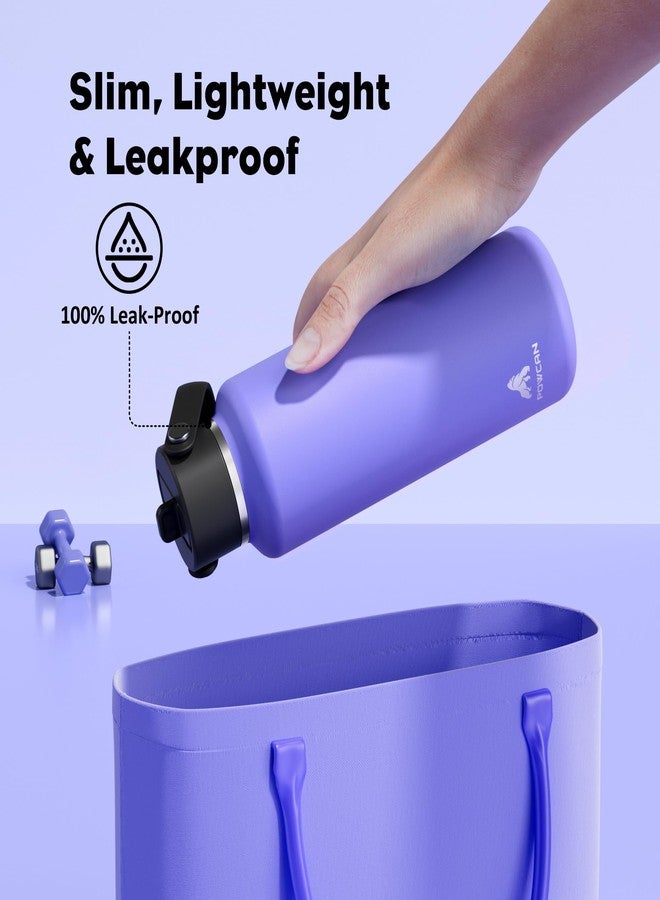 POWCAN 18oz Travel Water Bottle: Leakproof, Keep Cold 24H, BPA-Free, Lid with Handle, Insulated Water Bottle with Straw for School, Outdoors, Running, Camping, Gym, Playground, Teens (Violet's Tale) - Image 3