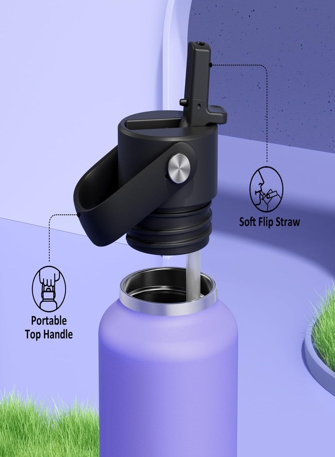 POWCAN 18oz Travel Water Bottle: Leakproof, Keep Cold 24H, BPA-Free, Lid with Handle, Insulated Water Bottle with Straw for School, Outdoors, Running, Camping, Gym, Playground, Teens (Violet's Tale) - Image 4