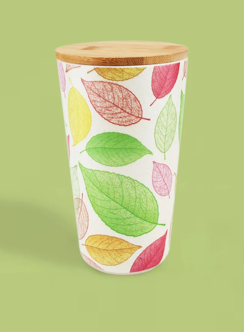 Cuisine Art Bamboo Fiber Canister 11x19cm Leaves Design