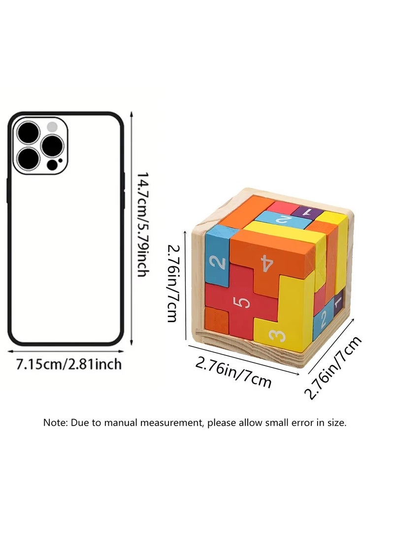 Colorful Wooden Blocks Puzzles,Classic Luban Lock Cube 3D Puzzle Toys, Intellectual Game for children and adults - Image 3