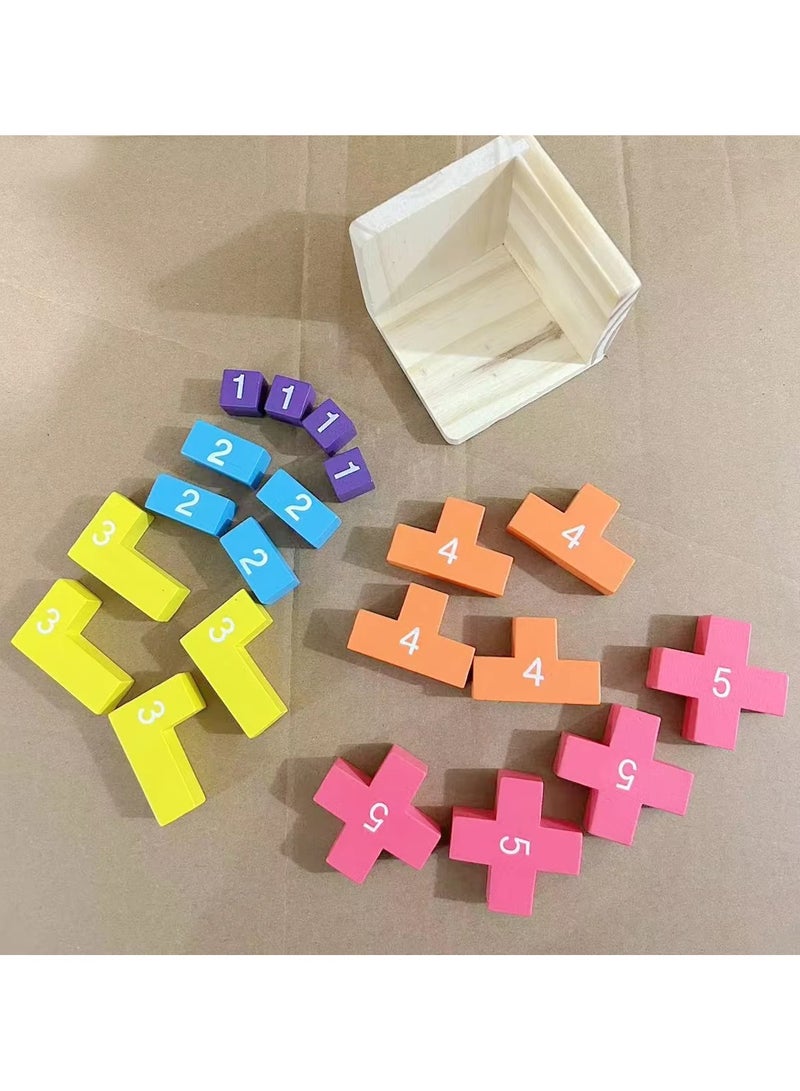 Colorful Wooden Blocks Puzzles,Classic Luban Lock Cube 3D Puzzle Toys, Intellectual Game for children and adults - Image 5
