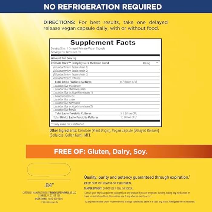 Renew Life Everyday Go-Pack Probiotic Capsules, Daily Supplement Supports Urinary, Digestive and Immune Health, L. Rhamnosus GG, Dairy, Soy and gluten-free, 15 Billion CFU, 30 Count - Image 2
