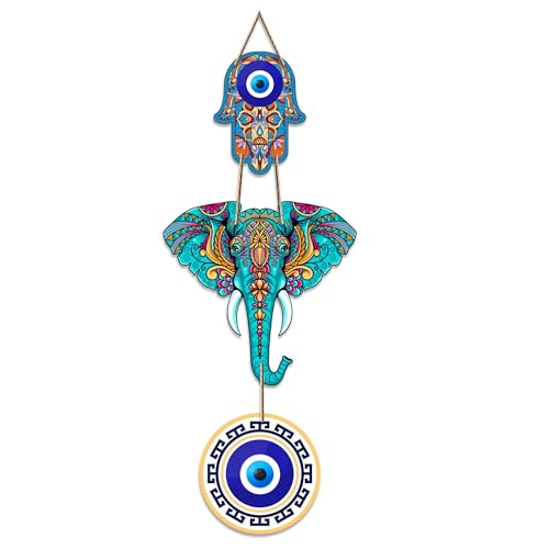 Artvibes Designer Elephant Wooden Wall Hanging For Luck Properity For Home Decoration | Livingroom | Spiritual Decor Items | Wall Illustrations | Ethnic Wall Decor | Wall Art Print (WH_8506N) - Image 1