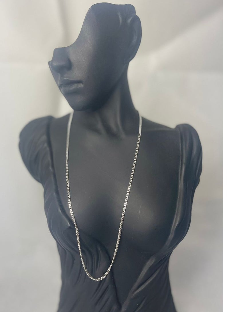 Sterling Silver Flat Link Curb Chain Necklace - Image 1