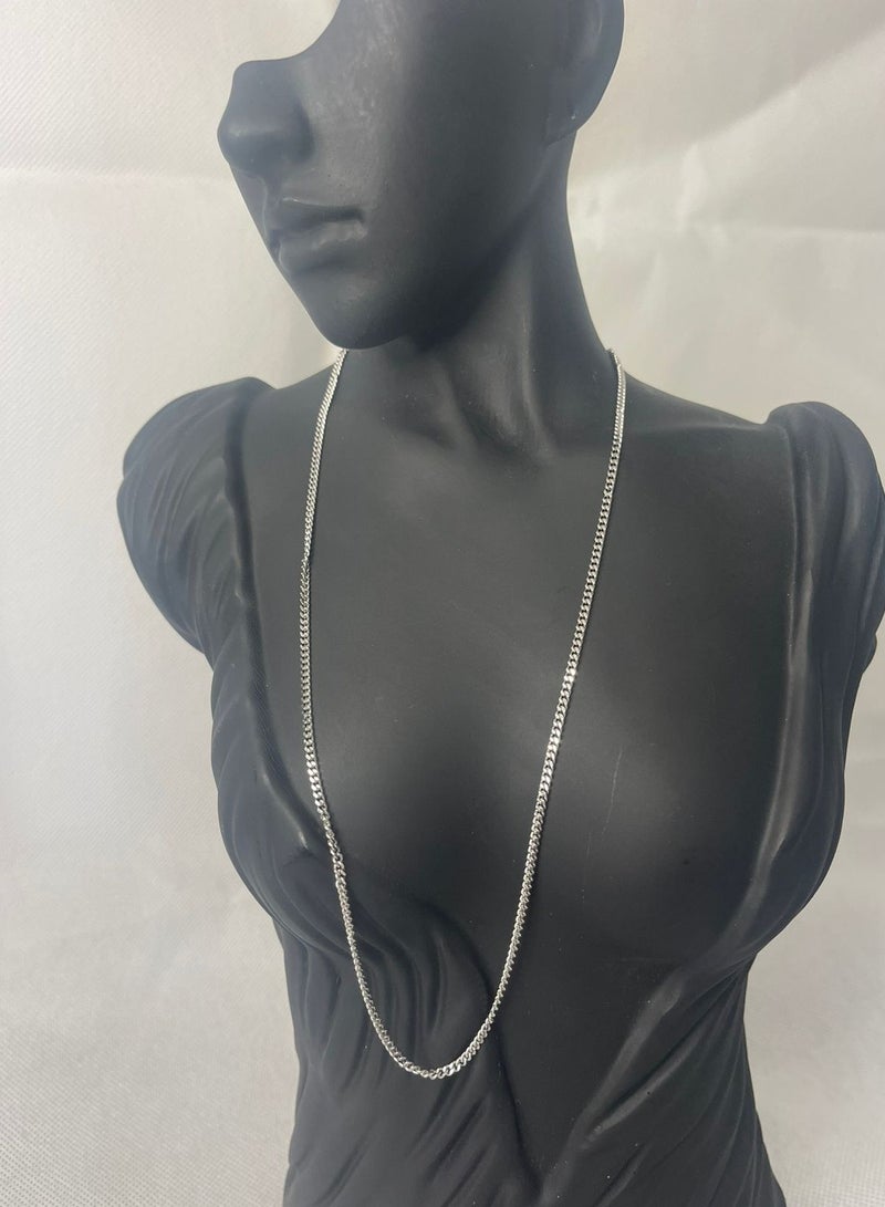 Sterling Silver Flat Link Curb Chain Necklace - Image 2